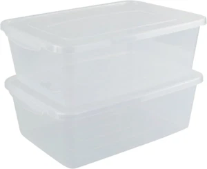 2-Pack 16 L Pizza Dough Proofing Box with Lid, Clear Food Pizza Storage Containe - Picture 1 of 7