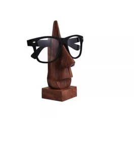 Quirky Handmade Wooden Decorative Nose Shaped Spectacle / Glasses Holder / Stand - Picture 1 of 3