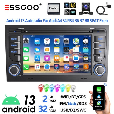 Für Audi A4 S4 RS4 B6 B7 SEAT EXEO 7" Carplay Android 13 Autoradio GPS Navi RDS - Bild 1 von 4