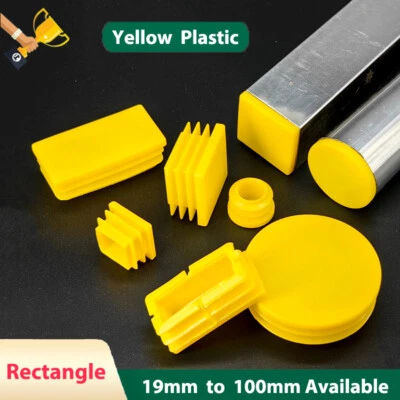 Inserciones de plástico amarillo Tapas de extremo de tubo Tapones de corte Cubiertas de tapón de tubo Sección de caja Foto 1 de 4