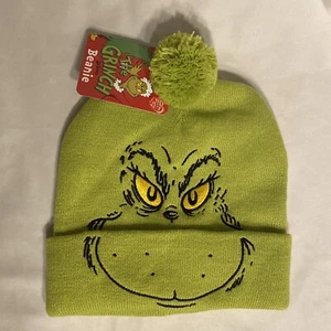 Cappello How The Grinch Stole Natale Dr. Seuss Personaggio Cartoni Animati Grin Beanie Adulto - Foto 1 di 6