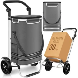 3 in 1 Einkaufstrolley Klappbarer Wagen mit Kühlfach 56L -Retourenware- grau - Bild 1 von 5