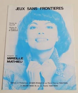 Partition vintage sheet music MIREILLE MATHIEU : Jeu Sans Frontières * 80's - Bild 1 von 1