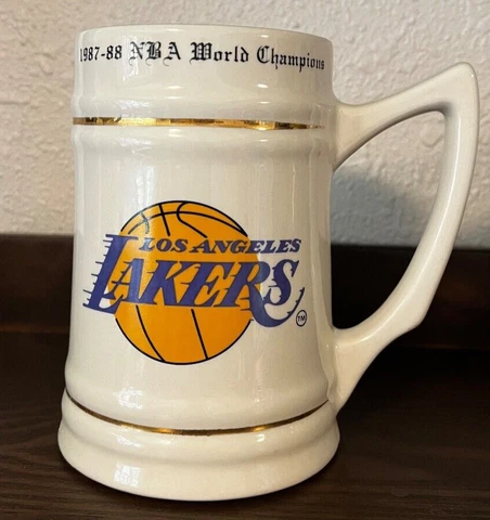 Los Angeles Lakers 1987-88 NBA World Champions Beer Stein Mug Kareem Magic Riley Cover