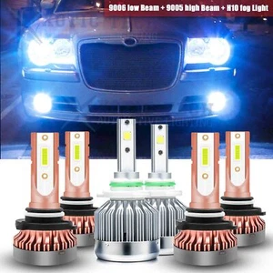 8000K Ice Blue LED Headlight High Low Fog Light Bulb For Chrysler 300 2005-2009 - Picture 1 of 12