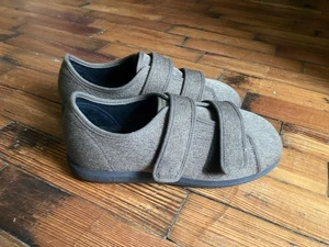Zapatillas Cosyfeet Steven Extra Amplias Ancho Ajustable Marrón Tweed UK 8 EU 42 NUEVAS - Imagen 1 de 4