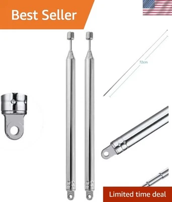 Versátil paquete de 2 antenas telescópicas de 74 cm para sistemas de radio y cine en casa Foto 1 de 4