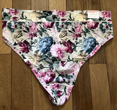 Plus Size 14/16 Lane Bryant Cacique Comfort Bliss French Cut Thong Cream Pink - Image 1 of 4