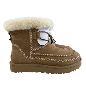 Ugg Classic Mini Alpine Suede Pull On Ankle Boots in Cognac Women’s Size 9 - Picture 1 of 24