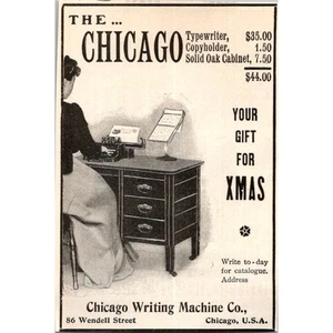 Chicago Writing Machine Co The Chicago Typewriter 1901 Clipping SAI6-M24 - Bild 1 von 2