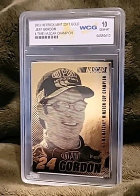 Tarjeta de oro de 23 kt de Jeff Gordon Merrick 2003 NASCAR Racing como nueva Foto 1 de 2