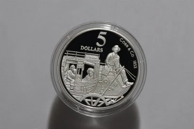 🧭 🇦🇺 AUSTRALIA 5 DOLLARS 1995 SILVER PROOF 1.06oz. MELT VALUE $54.57 B88DDD47 - Image 1 of 2