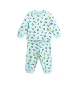COZY ALL-OVER FUNNY PRINT PAJAMAS SET IN WARM COTTON -TODDLER BOY PJS - Picture 1 of 18