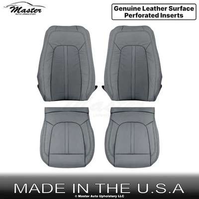 Fundas de asiento delanteras de repuesto grises perfectas de cuero para Lincoln MKZ 2017-2018 Foto 1 de 4