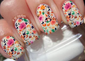 Blumen Nail Art Aufkleber Transfers Aufkleber 22er Set - A1076 - Bild 1 von 1