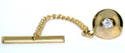 Gravata 3mm redonda branca brilhante CZ zircônia cúbica banhada a ouro ESTT187/102023 - Imagem 1 de 3