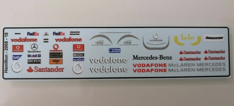 Mclaren MP4/23 Lewis Hamilton " Figure Decals " 2008 1/18 - Bild 1 von 1