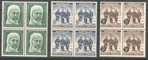 AUSTRALIAN ANTARCTIC TERRITORY 1957 - 61 PRE DECIMAL SERIES - BLOCKS OF 4 - Picture 1 of 3