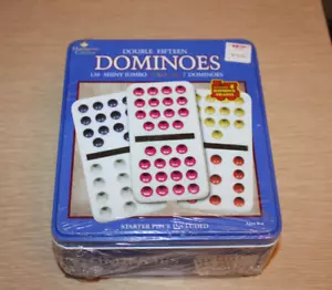 RARE 2003 CARDINAL Double Fifteen Dominoes In Collectors Tin - 136 Pieces NIP - Picture 1 of 14