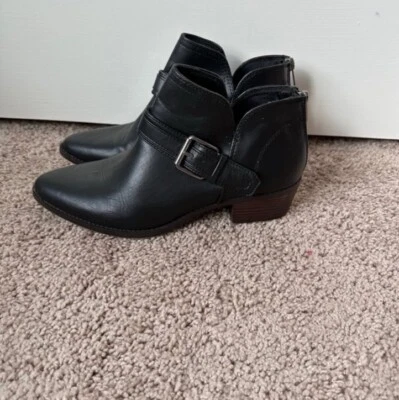 David Aaron Vegan Leather Austin Buckle Booties size 7.5 - Image 1 of 4
