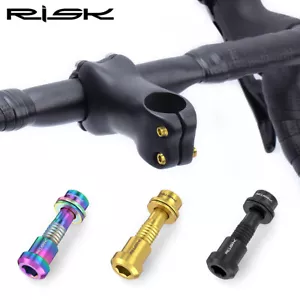 Risk Mtb Road Bike Handlebar Screws Rt111 M5x18/20mm Locking Nut Set Titanium - Picture 1 of 12
