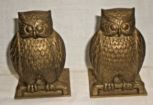 Buchstützen Eule Uhu Vogel Tier 1 Paar Messing Bronze ? - Bild 1 von 8