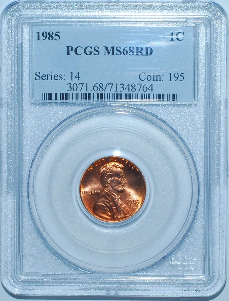 1985 PCGS MS68RD Red Lincoln Cent - Image 1 of 2