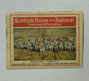 SCOTTISH UNION AND NATIONAL INSURANCE COMPANY POSTER STAMP WATERLOO - Picture 1 of 2