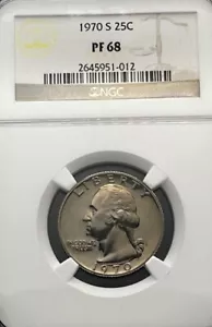 1970-S Washington Quarter 25C NGC PF 68 - Picture 1 of 4