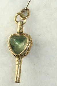 GEORGIAN ANTIQUE STUART CRYSTAL BLOODSTONE WATCH KEY FOB - Picture 1 of 3