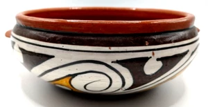 Red Clay Pottery Bowl Graphic Geometric Native American - Picture 1 of 8