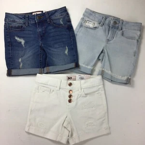 Lot of 3 So Jean shorts, size 7 Girls.  Shortie & Bermuda.  Mid Rise - Picture 1 of 14