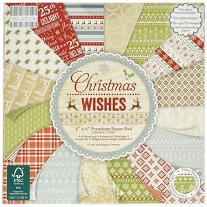 FIRST EDITION CHRISTMAS WISHES - 64 X  6 x 6 PAPERS - FOR CRAFTS - Picture 1 of 1