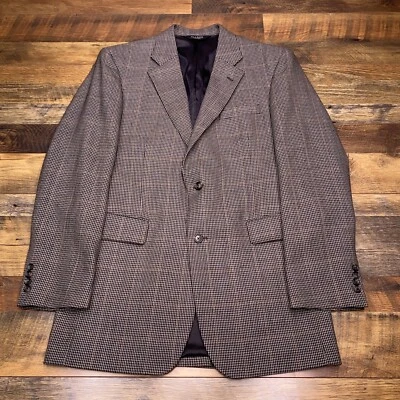 Casaco esportivo Jos A Bank Blazer 42 longo preto branco lã de seda - Imagem 1 de 4