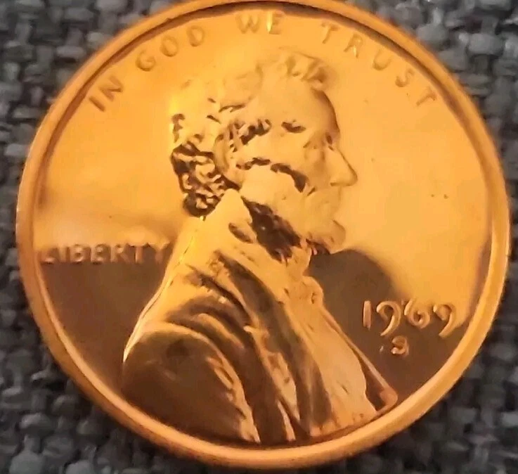 1969 S PROOF with DDO/DDR HIGH  GRADE  RD DOUBLING ON LINCOLN /IGW/U.S.A/ DATE/S - Image 1 of 4
