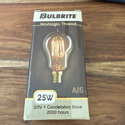 Bulbrite Antique ST15 Smoke Thread Filament 25W E12 Candelabra Base - Image 1 of 4