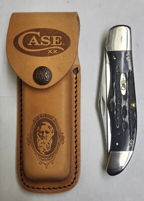 Case Large Folding Hunter 65030 Black Buffalo Horn Jig W/ Sheath - Image 1 of 3