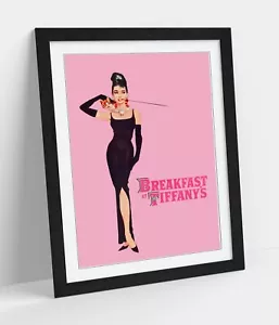 AUDREY HEPBURN COLAZIONE DA TIFFANYS STAMPA CARTA POSTER ARTE DA PARETE VINTAGE - Foto 1 di 10