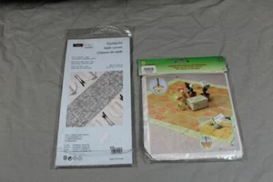 Vlies Tischläufer + Organza Tuch mit 4 Acryl Ornamenten - 400x32,5 + 80x80 /S204 - Bild 1 von 12