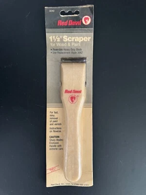 Raspador de doble filo vintage Red Devil 1-1/2 acero al carbono 3040 Red Devil nuevo en stock EE. UU. Foto 1 de 4