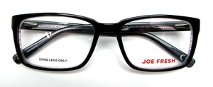Joe Fresh Optical Frame with Wood Grain Arms JF126 BLK HM 55/17-145 - Picture 1 of 7