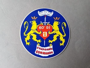 Autocollant MILITARIA 60e RI Compagnie Commando - Peau peut être - 70's vintage - Imagen 1 de 9