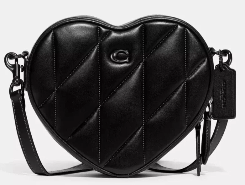 COACH CE725 QUILTED LEATHER HEART CROSSBODY BAG