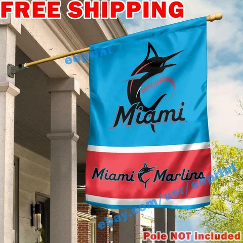 Miami Marlins House Vertical Flag Banner 28x40 2021 NFL Outdoor Home Decor Cover