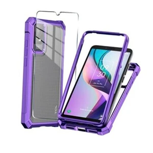 for TCL ION V Phone Case + Tempered Glass Screen Protector,Electroplated Purple - Picture 1 of 8