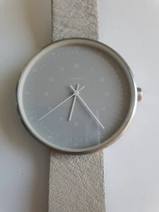 The Horse Minimal Silver Grey Leather Watch - Picture 1 of 7