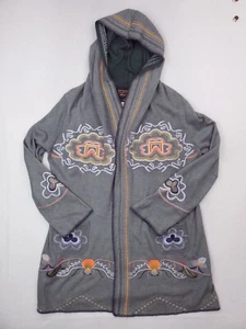 Soft Surroundings Sweater Womens Extra Large Gray Cardigan Floral Embroidery - Picture 1 of 15