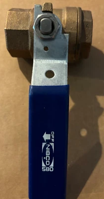 set of  OF 2- 1-1/2" NIBCO #T580A BRASS BALL VALVE FEMALE THREADED fast ship - Image 1 of 4