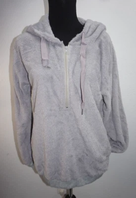 Sudadera con Capucha Gris 1/2 Cremallera Felpa Polar Mujer Talla M Bolsillos Laterales Foto 1 de 3