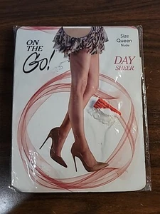 ON THE GO Pantyhose Size QUEEN Nude Day Sheer, Invisible Reinforced Toe. - Picture 1 of 4